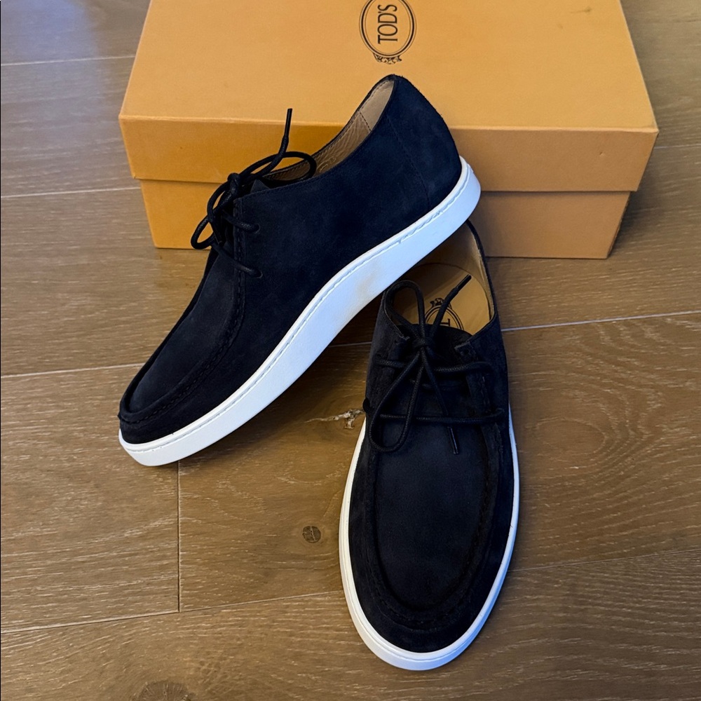 NWT Tod’s Norvegese Lace Ups Suede Dark Navy Shoes xxm52b0cm10re09996 | 6
